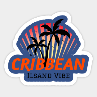 Caribbean island vibe palm tree Sticker